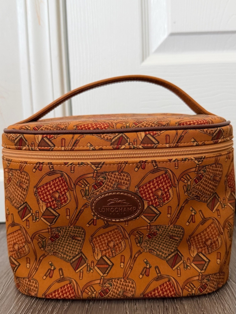 Rare Vintage Longchamp Printed Cosmetic Case/bag - Picture 2 of 6